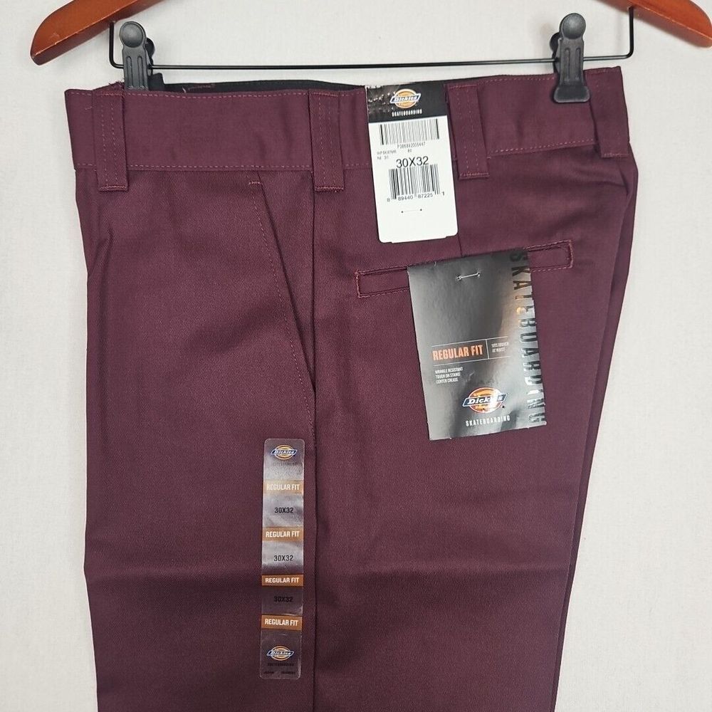 Dickies Skateboarding Regular Fit Chino Workwear Pants Maroon Men's 30x32 New - Picture 5 of 6